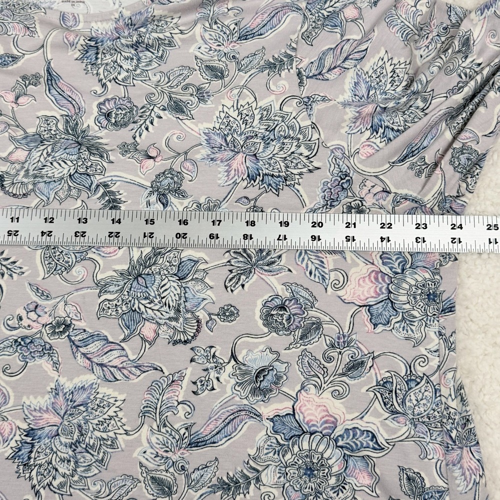 Pure Jill J Jill Womens 2X Pima Cotton Floral Paisley Long Sleeve Shirttail Tee - Picture 5 of 8